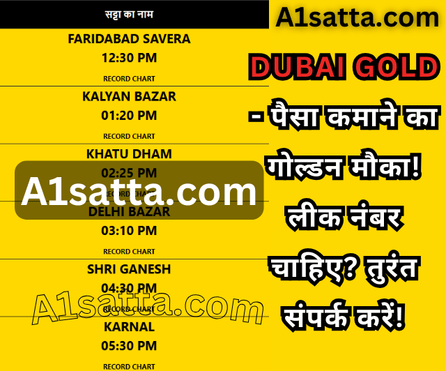 Dubai Gold Satta King: Play and win big with A1Satta.com